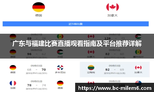 广东与福建比赛直播观看指南及平台推荐详解